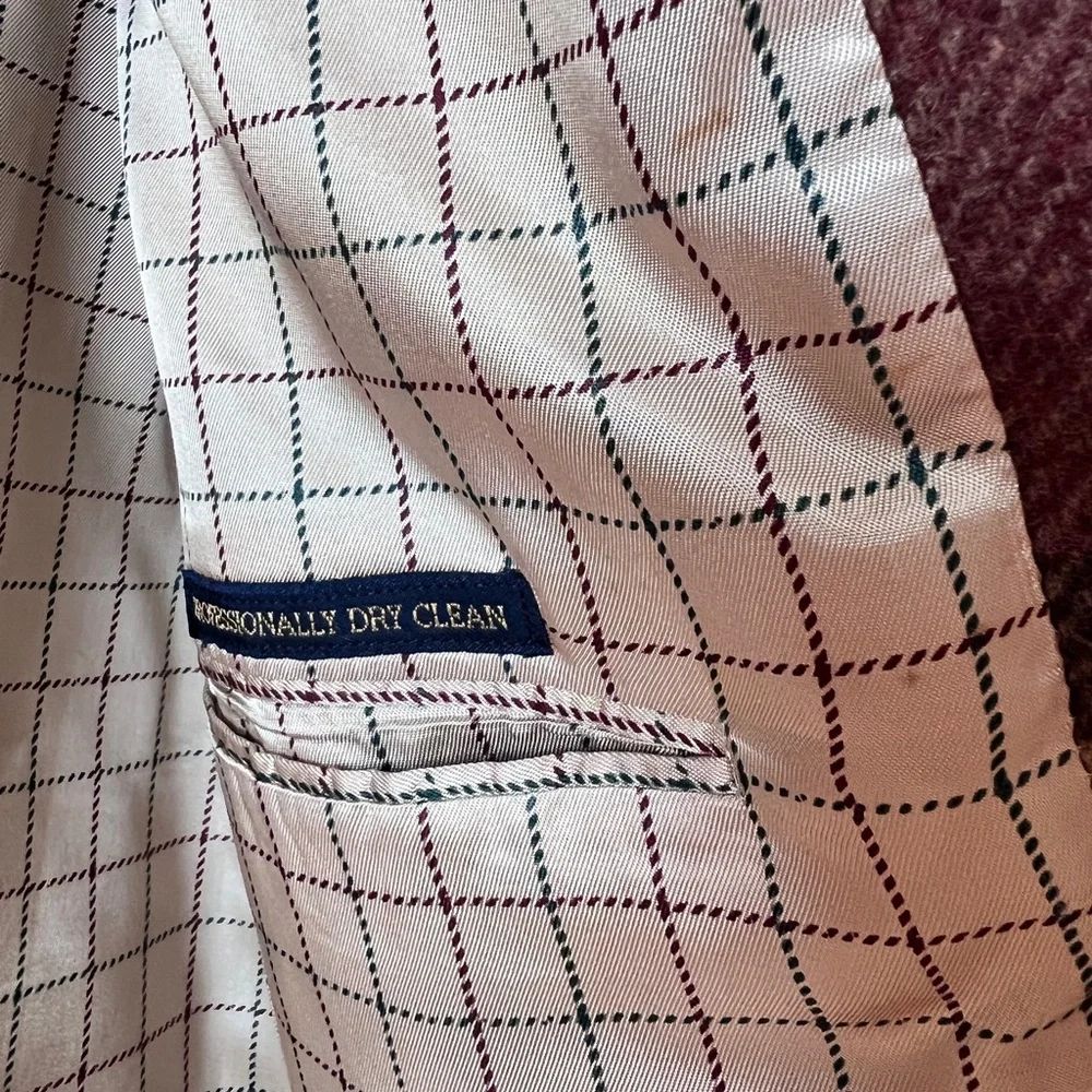 Vintage Tommy Hilfiger Patchwork Plaid‎ Blazer ACTWU Union USA Crest Logo Rare